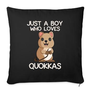 Just A Boy Who Loves Quokkas - Sofa pillowcase 17,3'' x 17,3'' (45 x 45 cm) - black - Front