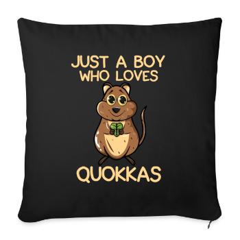 Just A Boy Who Loves Quokkas 2 - Sofa pillowcase 17,3'' x 17,3'' (45 x 45 cm) - black - Front