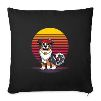 Australian Shepherd Vapor - Sofa pillowcase 17,3'' x 17,3'' (45 x 45 cm) - black - Front