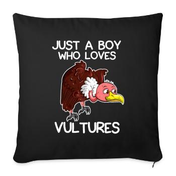 Just A Boy Who Loves Vultures - Sofa pillowcase 17,3'' x 17,3'' (45 x 45 cm) - black - Front