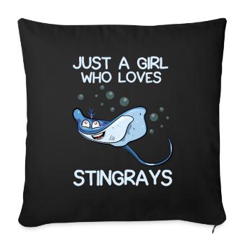 Just A Girl Who Loves Stingrays - Sofa pillowcase 17,3'' x 17,3'' (45 x 45 cm) - black - Front