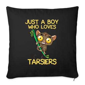 Just A Boy Who Loves Tarsiers - Sofa pillowcase 17,3'' x 17,3'' (45 x 45 cm) - black - Front