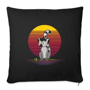 Lemur Retro Vapor - Sofa pillowcase 17,3'' x 17,3'' (45 x 45 cm) - black - Front