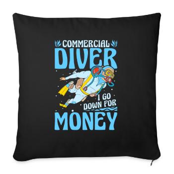 Plongeur plongeur drôle de plongée commerciale - Housse de coussin décorative 45 x 45 cm - noir - Devant