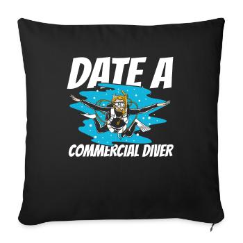 Diving Diver Commercial Diving - Sofa pillowcase 17,3'' x 17,3'' (45 x 45 cm) - black - Front