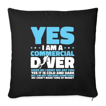 Diving Diver Commercial Diving - Sofa pillowcase 17,3'' x 17,3'' (45 x 45 cm) - black - Front