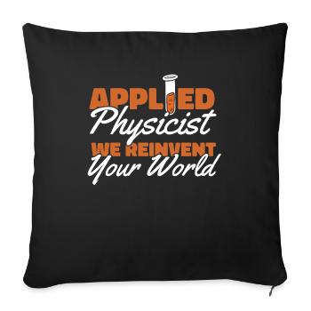 Physics Physique Cool Applied Physics - Sofa pillowcase 17,3'' x 17,3'' (45 x 45 cm) - black - Front