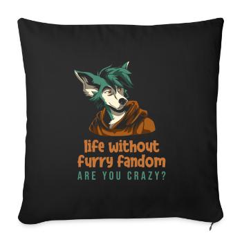 Furry Fandom Fursuits Niedlich - Sofakissenbezug 45 x 45 cm - Schwarz - Vorne