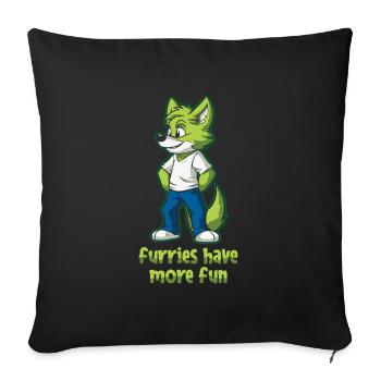 Furry Fandom Fursuits Drôle - Housse de coussin décorative 45 x 45 cm - noir - Devant