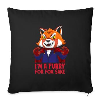 Furry Fandom Fursuits Funny - Sofa pillowcase 17,3'' x 17,3'' (45 x 45 cm) - black - Front