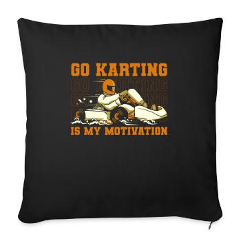 Go Kart Karting Karting Driver Cool - Sofa pillowcase 17,3'' x 17,3'' (45 x 45 cm) - black - Front