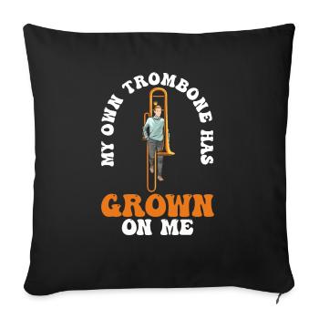 Spielmannszug Trombone drôle - Housse de coussin décorative 45 x 45 cm - noir - Devant