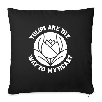 Tulips Tulips - Sofa pillowcase 17,3'' x 17,3'' (45 x 45 cm) - black - Front