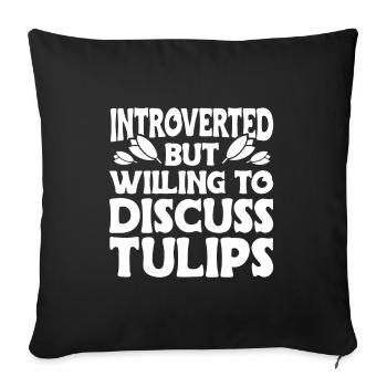 Tulips Tulips - Sofa pillowcase 17,3'' x 17,3'' (45 x 45 cm) - black - Front
