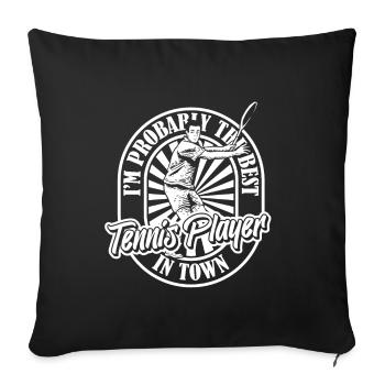 Tennis - Housse de coussin décorative 45 x 45 cm - noir - Devant