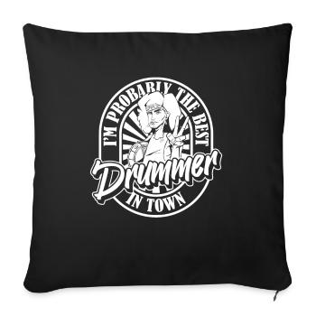 Batterie Batteur Batteur - Housse de coussin décorative 45 x 45 cm - noir - Devant