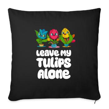 Tulips Cute - Sofa pillowcase 17,3'' x 17,3'' (45 x 45 cm) - black - Front