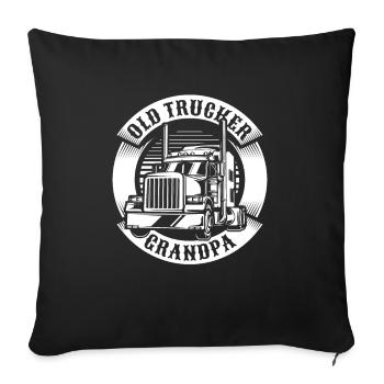 Camionneur Camionneur Camionneur Vieux camionneur - Housse de coussin décorative 45 x 45 cm - noir - Devant
