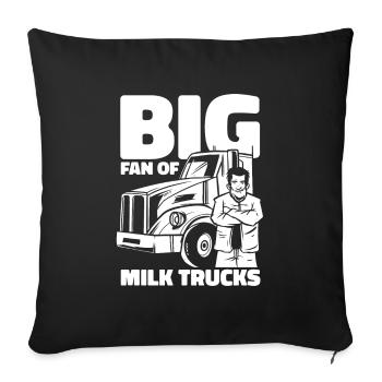 Cow Milk Milk Truck - Sofa pillowcase 17,3'' x 17,3'' (45 x 45 cm) - black - Front