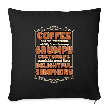 Coffee Maker - Coffee Has The Remarkable Ability - Sofa pillowcase 17,3'' x 17,3'' (45 x 45 cm) - black - Front