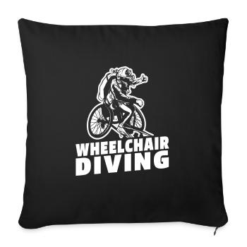 Diving Diver - Sofa pillowcase 17,3'' x 17,3'' (45 x 45 cm) - black - Front