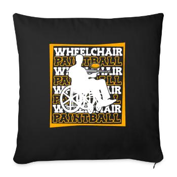 Paintball Wheelchair - Sofa pillowcase 17,3'' x 17,3'' (45 x 45 cm) - black - Front
