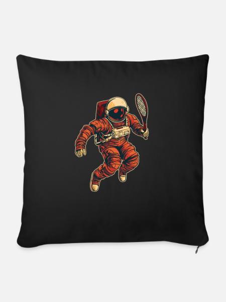 Tennis Astronaut - Sofakissenbezug 45 x 45 cm - Schwarz