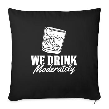 Whisky Whiskey - Housse de coussin décorative 45 x 45 cm - noir - Devant