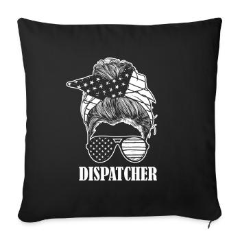 Répartiteur du centre de contrôle des appels d’urgence - Housse de coussin décorative 45 x 45 cm - noir - Devant