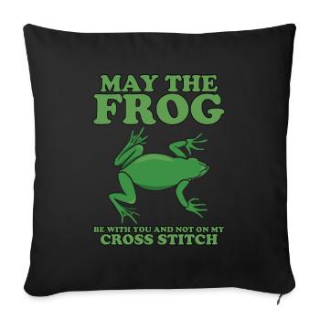 May the frog be with you and not on the - Sofa pillowcase 17,3'' x 17,3'' (45 x 45 cm) - black - Front