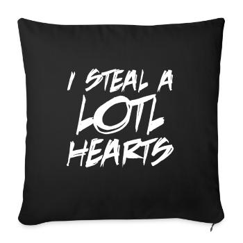 Je vole le cœur de Lottl - Axolotl - Housse de coussin décorative 45 x 45 cm - noir - Devant