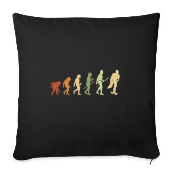 Skateboarding Evolution Skateboard Skater - Sofa pillowcase 17,3'' x 17,3'' (45 x 45 cm) - black - Front