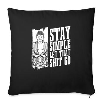 Bouddha bouddhiste drôle - Housse de coussin décorative 45 x 45 cm - noir - Devant