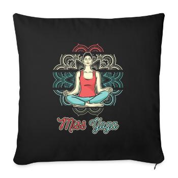 Missing yoga - Sofa pillowcase 17,3'' x 17,3'' (45 x 45 cm) - black - Front