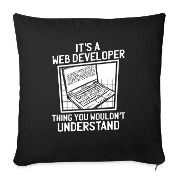 Web Developer Web Developer - Sofa pillowcase 17,3'' x 17,3'' (45 x 45 cm) - black - Front