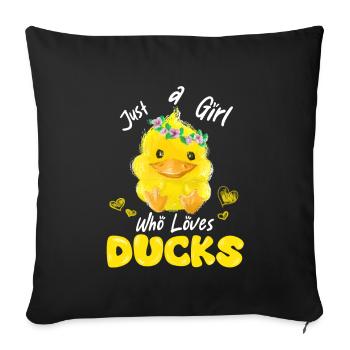 Just A Girl Who Loves Ducks - Sofa pillowcase 17,3'' x 17,3'' (45 x 45 cm) - black - Front