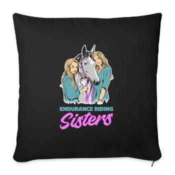 Cheval Equestrian Sister Endurance Riding - Housse de coussin décorative 45 x 45 cm - noir - Devant