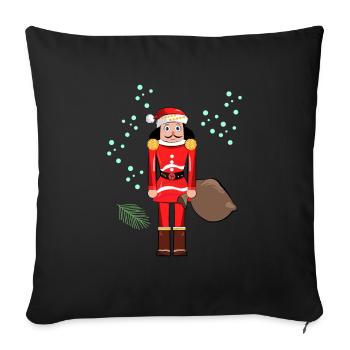 Santa Nutcracker Christmas - Sofa pillowcase 17,3'' x 17,3'' (45 x 45 cm) - black - Front