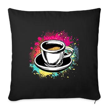 Espresso Mug Pop Art Barista - Sofa pillowcase 17,3'' x 17,3'' (45 x 45 cm) - black - Front