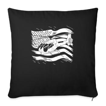 Helicopter Helicopter - Sofa pillowcase 17,3'' x 17,3'' (45 x 45 cm) - black - Front