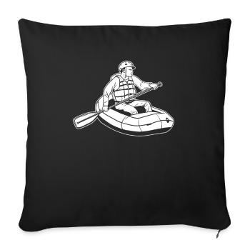 Rafting - Sofakissenbezug 45 x 45 cm - Schwarz - Vorne