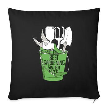 Hobby Gardener Garden Sister - Sofa pillowcase 17,3'' x 17,3'' (45 x 45 cm) - black - Front