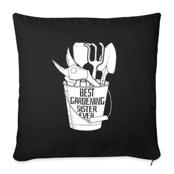 Hobby Gardener Garden Garden Nurse - Sofa pillowcase 17,3'' x 17,3'' (45 x 45 cm) - black - Front