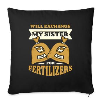 Hobby Gardener Garden Funny - Sofa pillowcase 17,3'' x 17,3'' (45 x 45 cm) - black - Front
