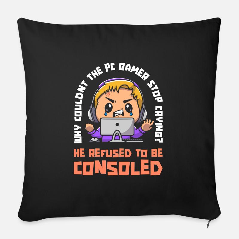 Gamer Gaming Lustig - Sofakissenbezug 45 x 45 cm - Schwarz