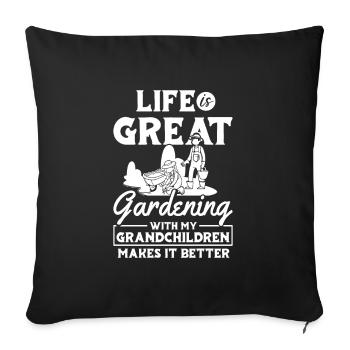 Hobby gardener garden garden grandpa - Sofa pillowcase 17,3'' x 17,3'' (45 x 45 cm) - black - Front