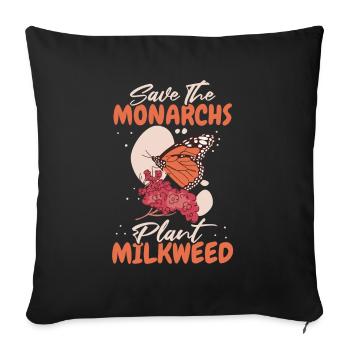 Amateur gardener garden butterflies in the garden - Sofa pillowcase 17,3'' x 17,3'' (45 x 45 cm) - black - Front