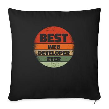 Développeur Web Meilleur développeur Web - Housse de coussin décorative 45 x 45 cm - noir - Devant