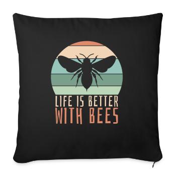 Hobby gardener garden cute garden bees - Sofa pillowcase 17,3'' x 17,3'' (45 x 45 cm) - black - Front