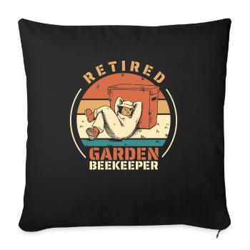 Amateur gardeners Retired garden garden bees - Sofa pillowcase 17,3'' x 17,3'' (45 x 45 cm) - black - Front
